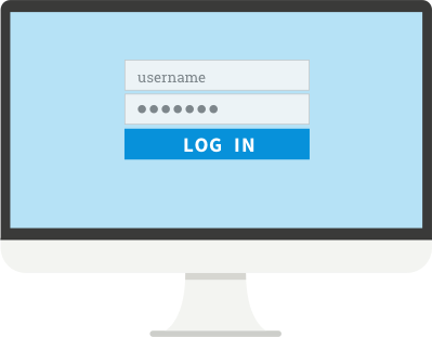 computer log in screen
